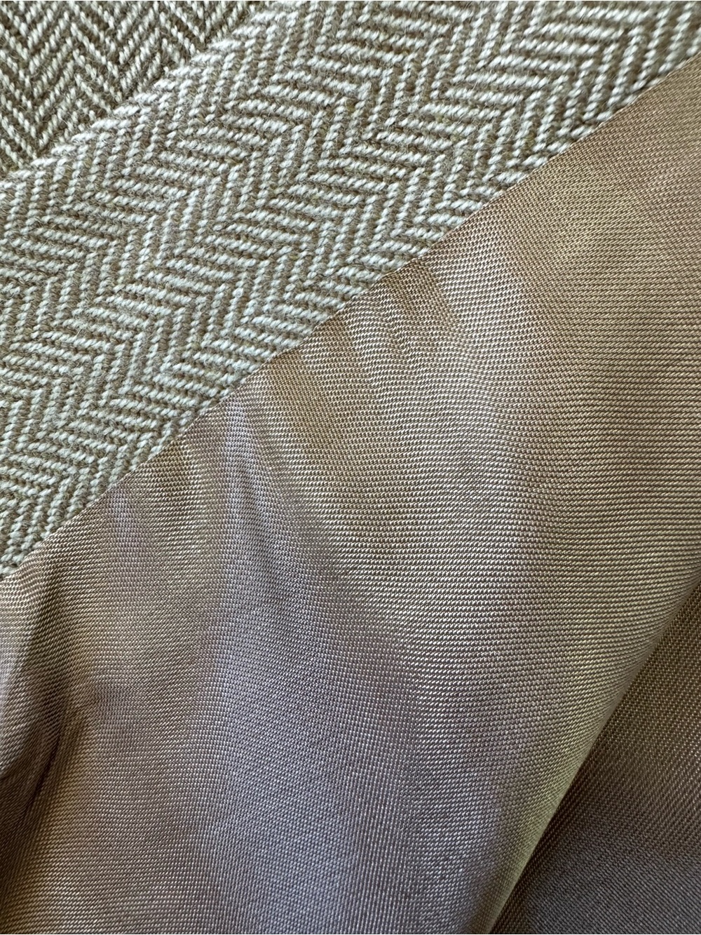 Lands’ End Sport Coat Men’s 40R Taupe Herringbone Wool Blazer Suit Jacket - Picture 14 of 16